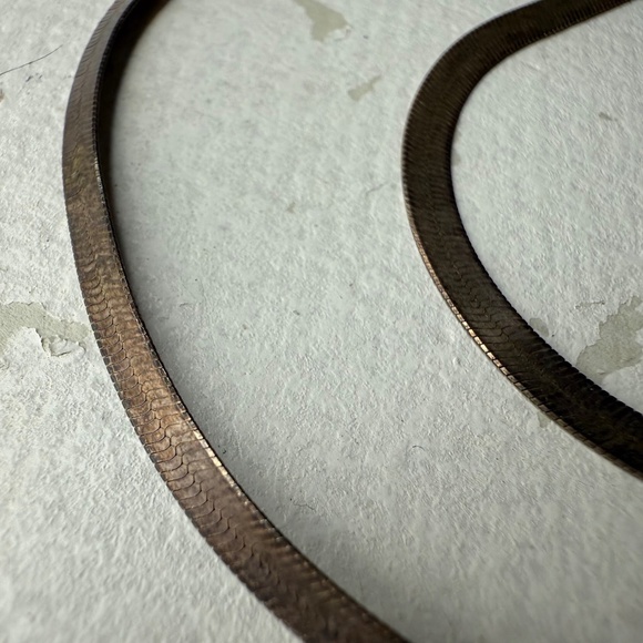 Vintage Marked 925 Sterling Silver Thick Heavy Flat Snake Chain MADE IN ITALY - Picture 3 of 6